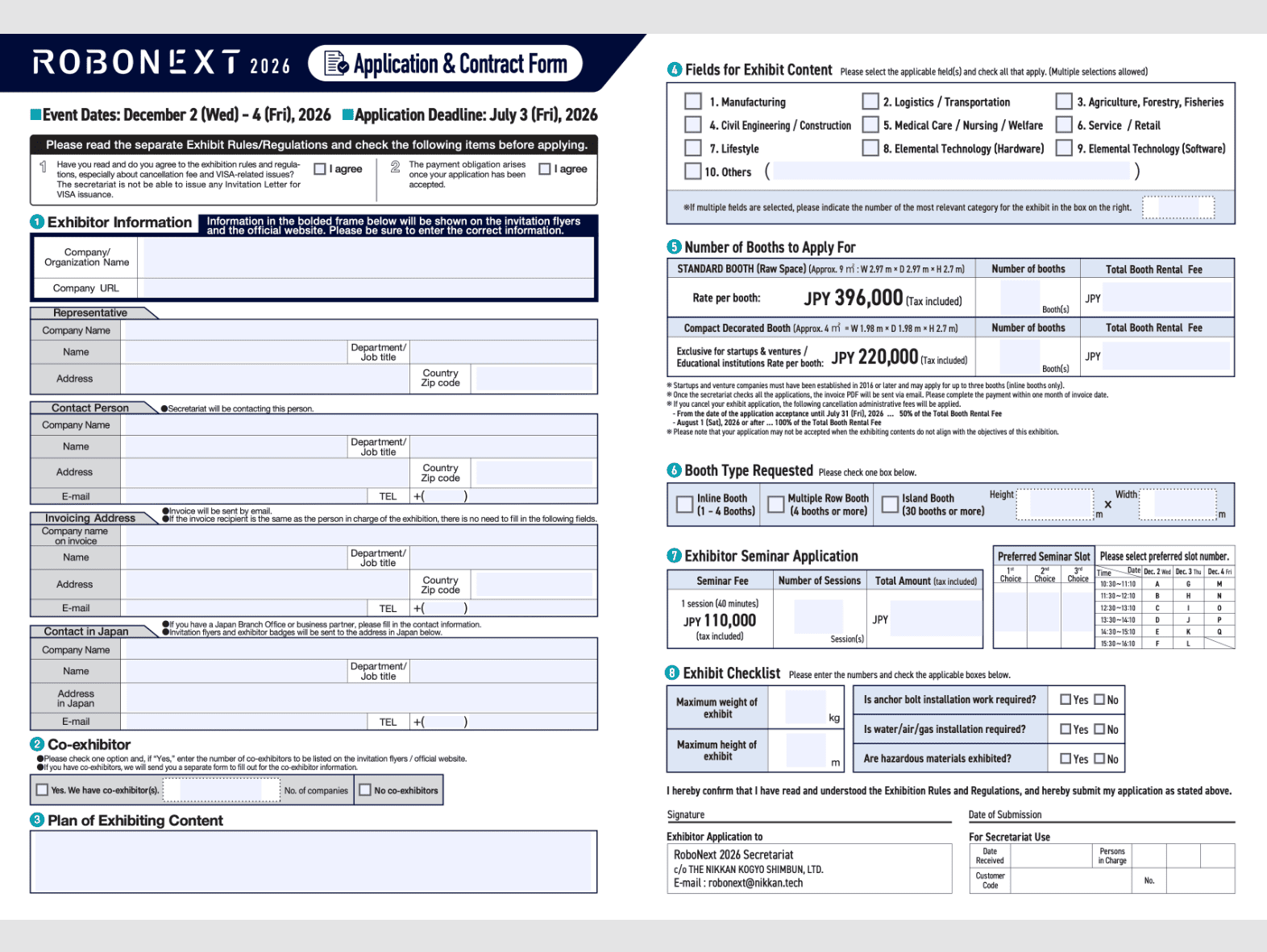 Exhibitor Application Form